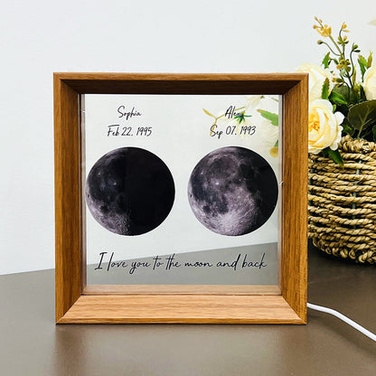 50%OFF🌔Random luck in universe Custom Moon Phases Print LED Light Frame