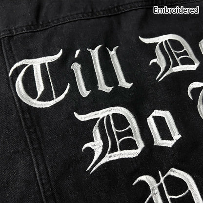 Till Death Do us Part, Personalized Name Embroidered Denim Jackets For Couples Unisex