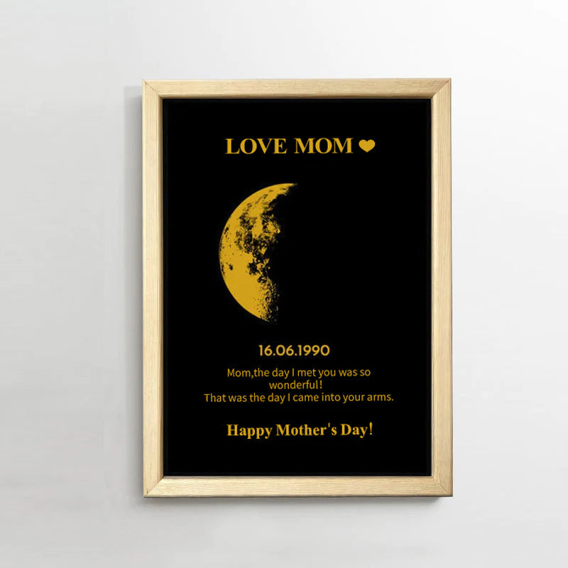 Custom Art Frame/ REAL MOON PHASE - For Mother's Day Gift