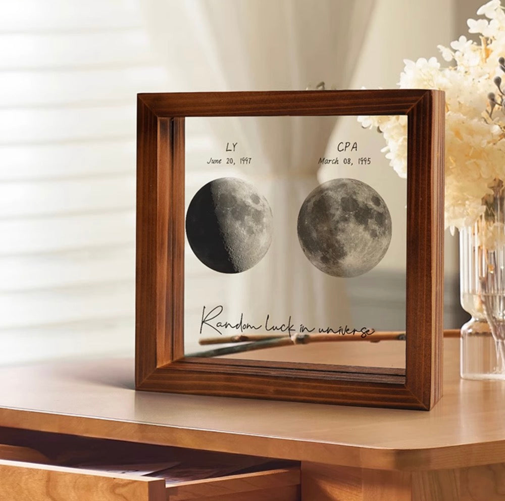 50%OFF🌔Random luck in universe Custom Moon Phases Print LED Light Frame