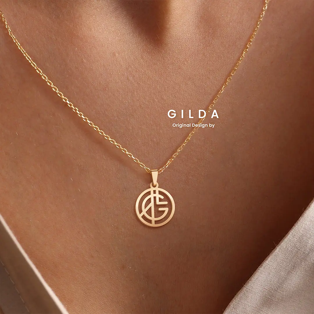 Personalized Unique Design Name Monogram Logo Necklace