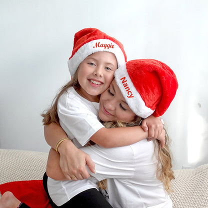 Embroidered Names Plush Velvet Santa Hat