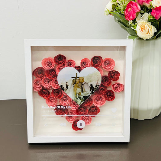 50%OFF⭐️Custom Heart Eternal Flower Shadow Box with Photo For Gift