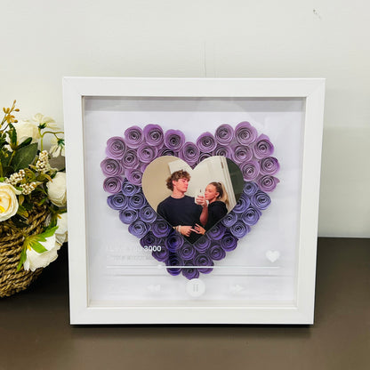 50%OFF⭐️Custom Heart Eternal Flower Shadow Box with Photo For Gift