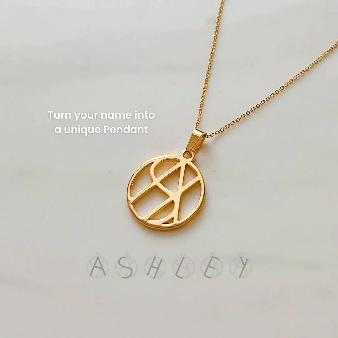 Personalized Unique Design Name Monogram Logo Necklace