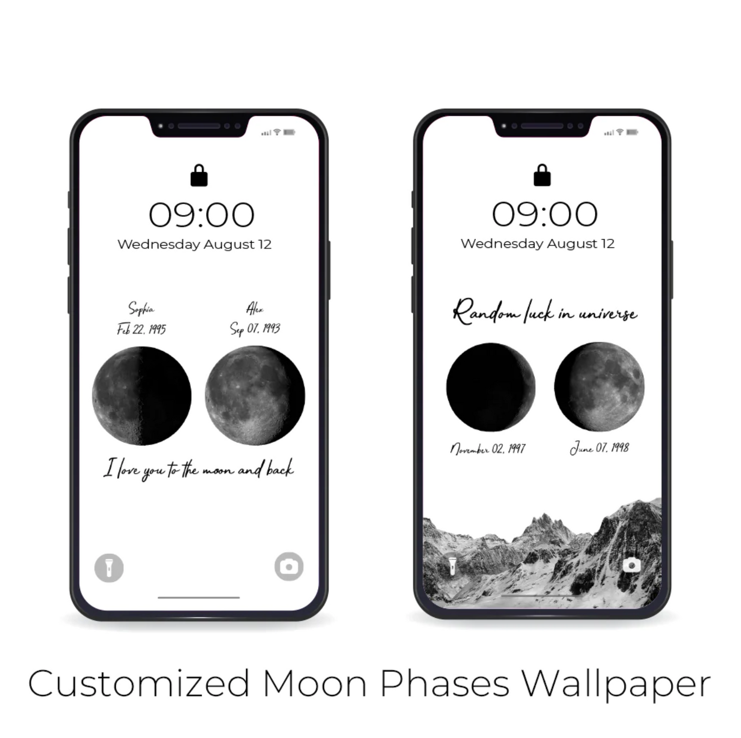 50%OFF🌔Random luck in universe Custom Moon Phases Print LED Light Frame