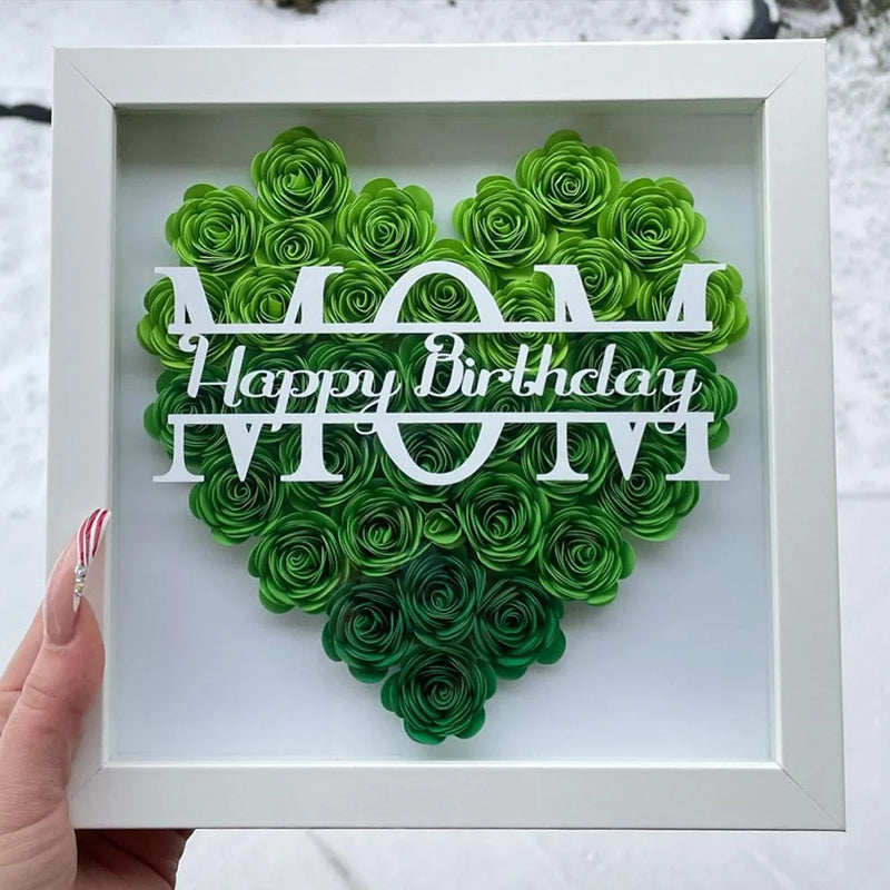 Personalized Mom Flower Shadow Box With Name For Mother's Day