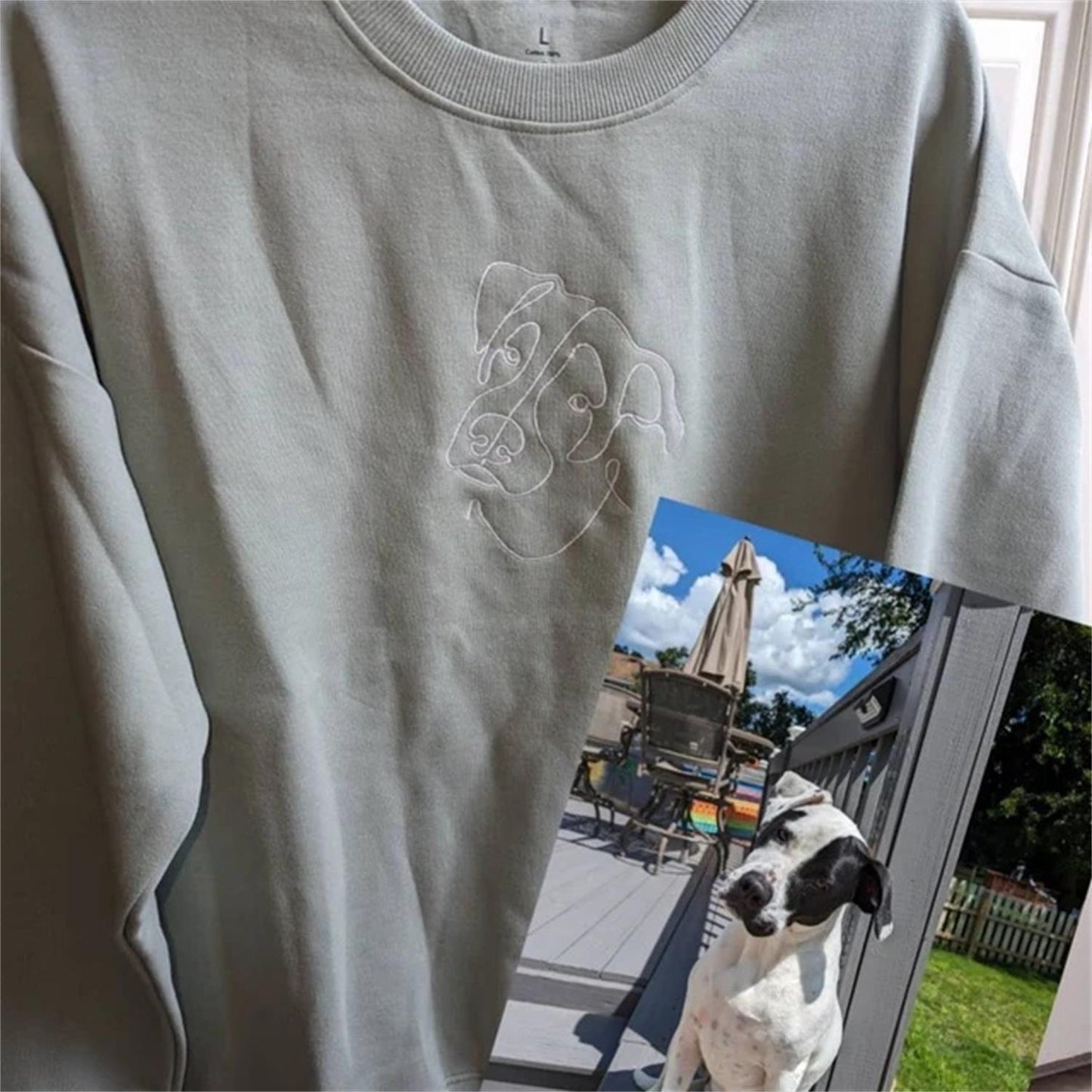 Custom Embroidered Pet Portrait Hoodie/Sweatshirt