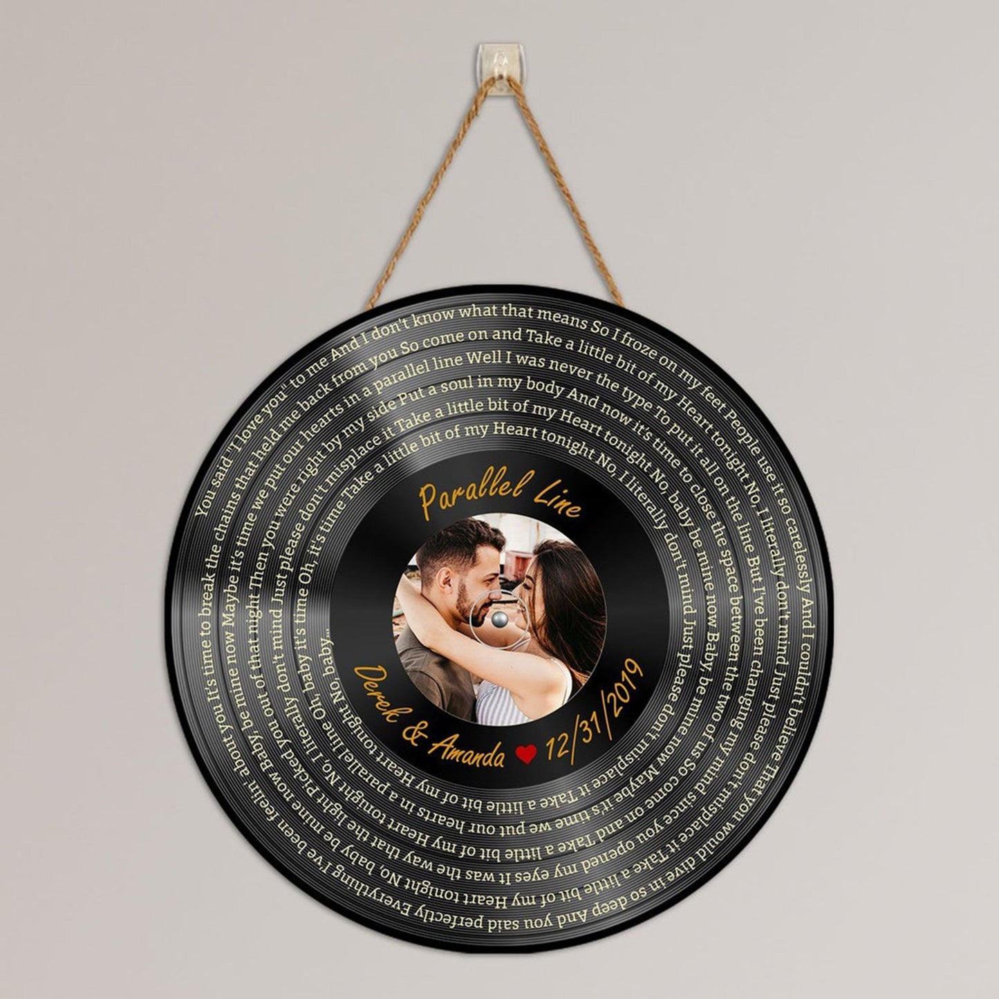 Personalized custom Vinyl Record Song Lyrics