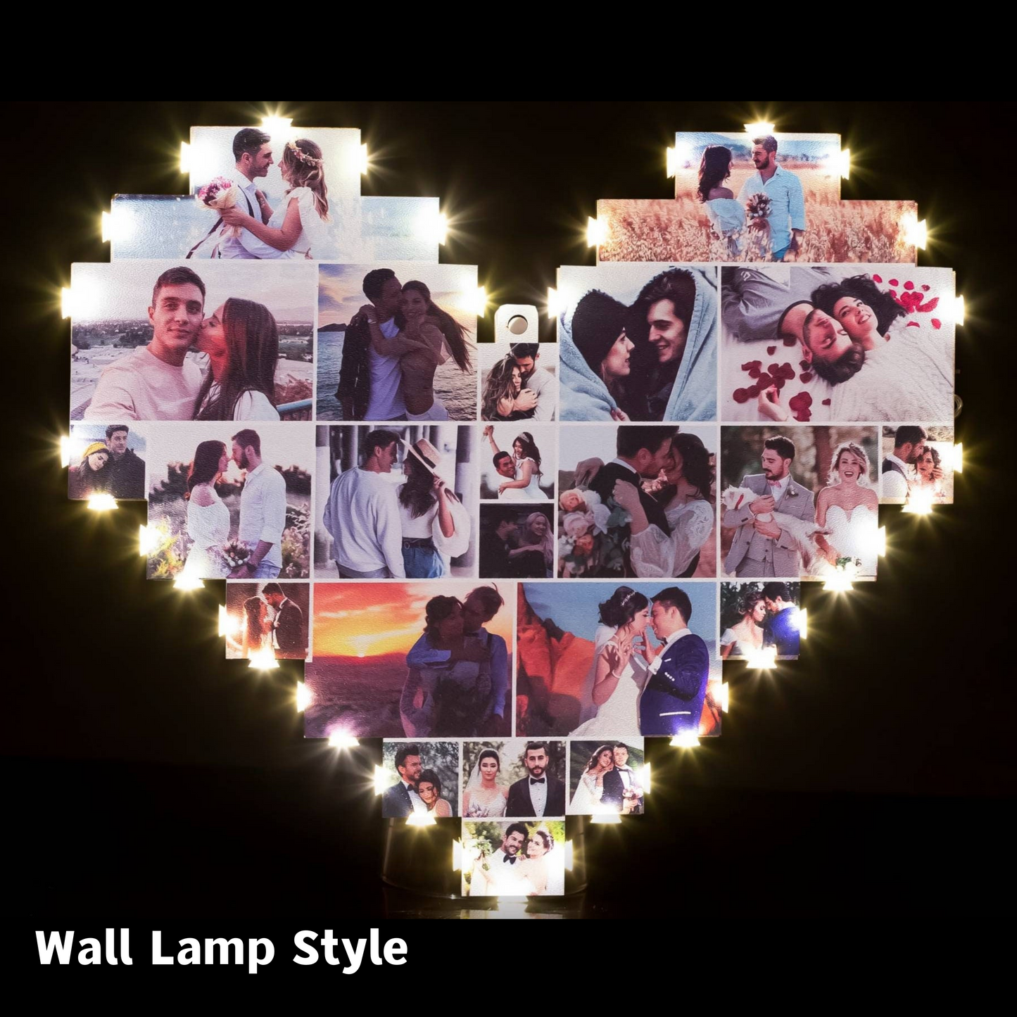 ⭐️Custom Heart Shape Photo Collage Lamp with Your Photos